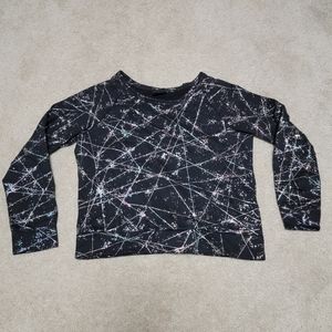 Jenni black sweatshirt w/ metallic multi-color splatter pattern, Juniors M